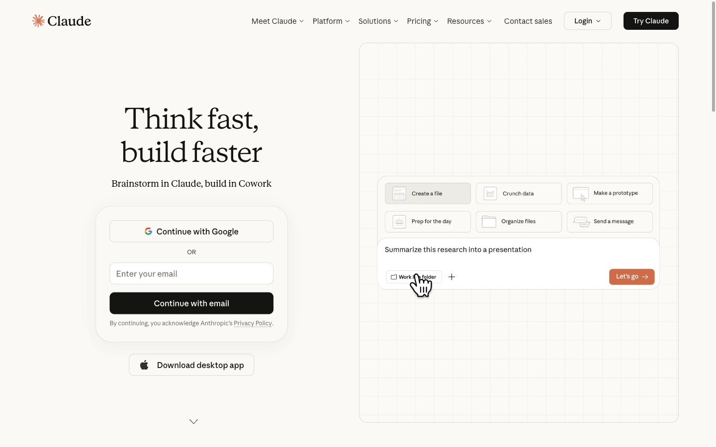 claude.ai login page