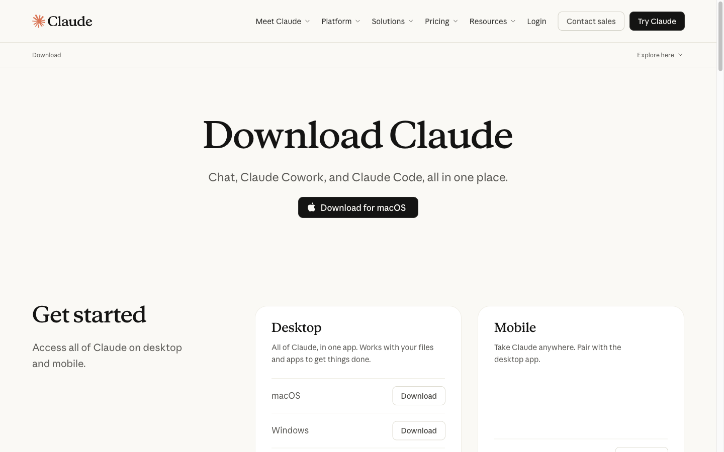claude.ai/download page