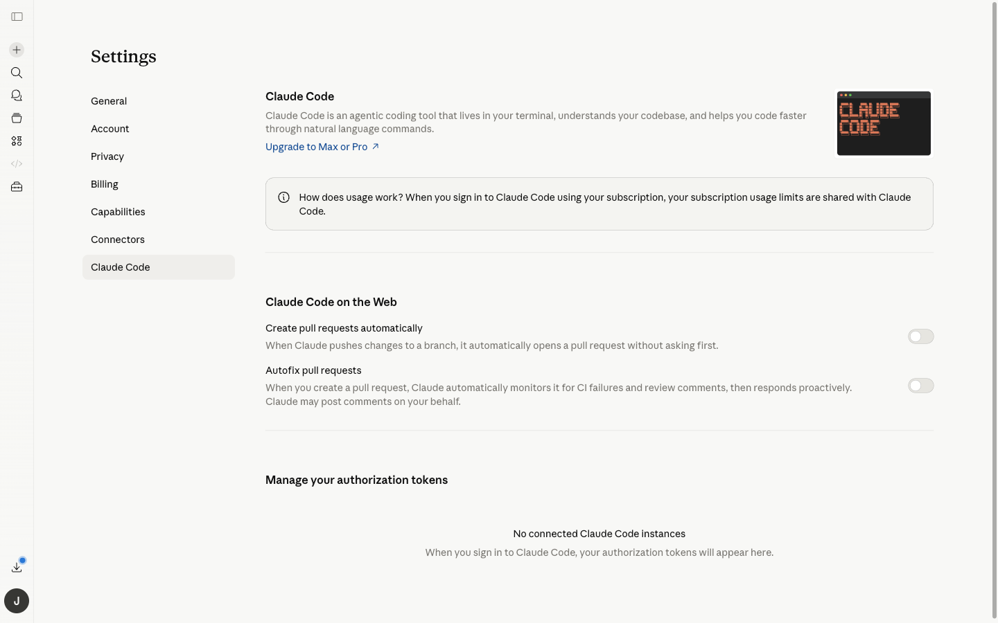 claude.ai Settings Claude Code